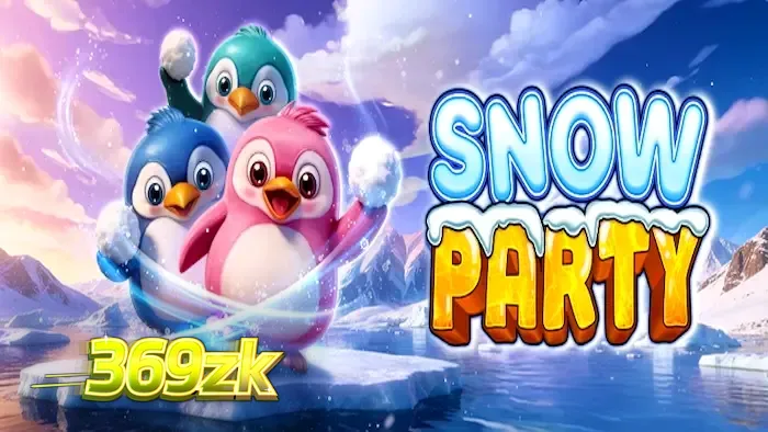 Pemandangan visual penuh warna dari slot Snow Party dengan karakter hewan kutub yang menggemaskan.